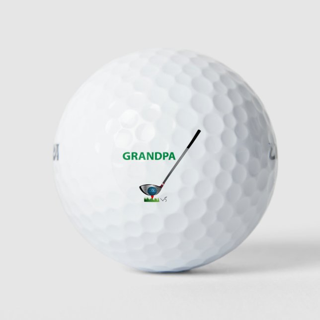 GRANDPA - Golfer Birthday Cool Golf Balls (Front)