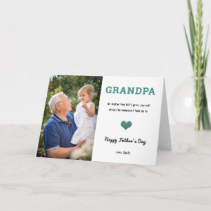 Grandpa Grandad Fathers Day cute heart photo  Card