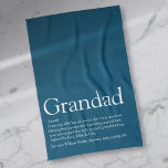 Grandpa Grandad Papa Definition Modern Blue Tea Towel<br><div class="desc">Personalise for your special grandpa, grandad, grandfather, papa or pops to create a unique gift for Farther's day, birthdays, Christmas or any day you want to show how much he means to you. A perfect way to show him how amazing he is every day. You can even customise the background...</div>