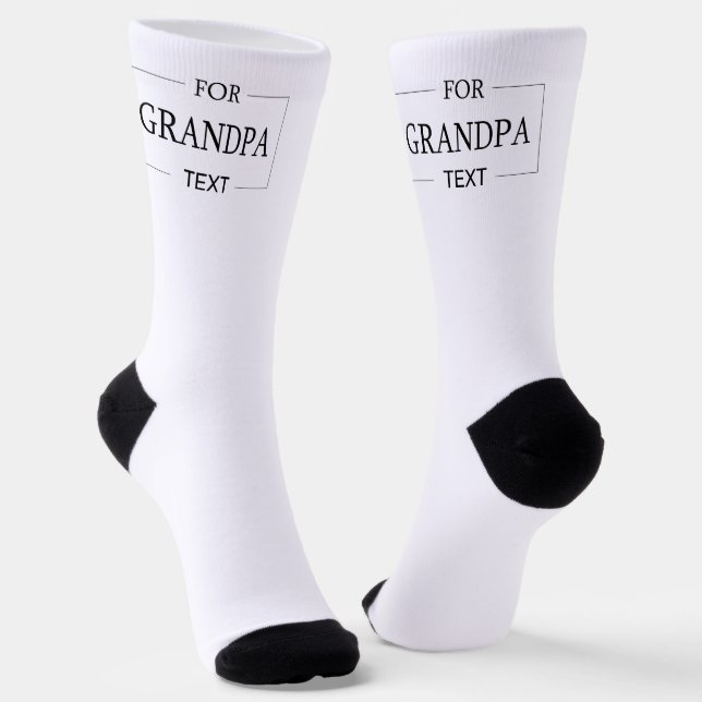 Grandpa Grandfather Birthday Personalised Gift  Socks (Angled)