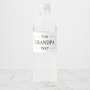Grandpa Grandfather Birthday Personalised Gift Water Bottle Label