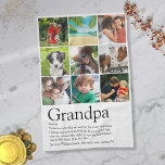 Grandpa Grandfather Definition 9 Photo Tea Towel<br><div class="desc">Personalise for your special grandpa,  grandad,  grandfather,  papa or pops to create a unique gift. A perfect way to show him how amazing he is every day. Designed by Thisisnotme©</div>