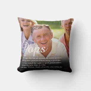 Grandpa, Grandfather Definition Script Photo Cushion