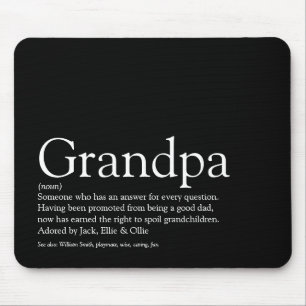 Grandpa Grandfather Grandad Papa Definition Black Mouse Mat