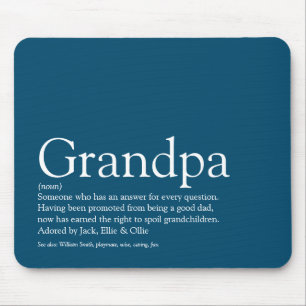 Grandpa Grandfather Grandad Papa Definition Blue Mouse Mat