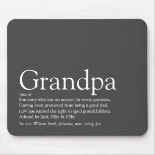 Grandpa Grandfather Grandad Papa Definition Grey Mouse Mat