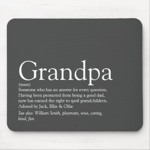 Grandpa Grandfather Grandad Papa Definition Grey Mouse Mat