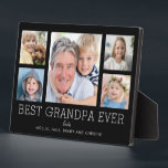 Grandpa Grandfather Grandchildren Photo Collage Plaque<br><div class="desc">Simple and clean design lets your family photos shine on this Best Grandpa Ever plaque. A large photograph in the centre with two smaller photos on either side let you insert your own photos easily. Best Grandpa Ever is written below in a modern font. Two lines below let you complete...</div>