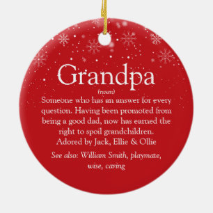 Grandpa Grandfather Papa Definition Christmas Ceramic Tree Decoration