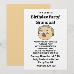 Grandpa Grandfather Quote Birthday Invitation