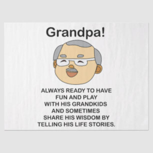 Grandpa Grandfather Quote Birthday Tissue Paper