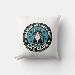 Grandpa Grandma Cat Gift Pet Lover Shirt Art - Gra Cushion