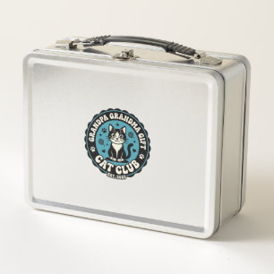 Grandpa Grandma Cat Gift Pet Lover Shirt Art - Gra Metal Lunch Box