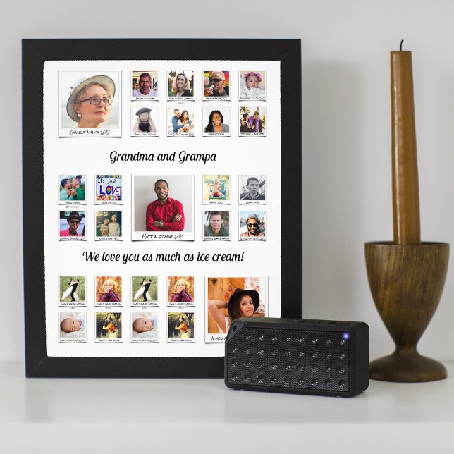 Grandpa Grandma Family Photo Collage Print (Creator Uploaded)