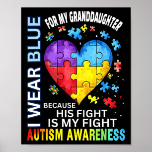 Grandpa Grandma I Wear Blue For My Granddaughter A Poster