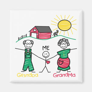 Grandpa Grandma & Me Magnet