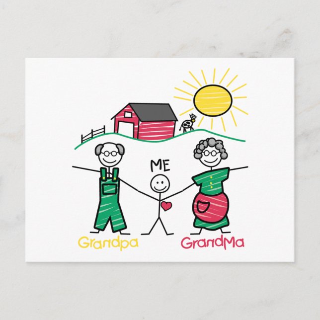 Grandpa Grandma & Me Postcard (Front)