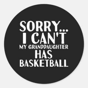 Grandpa Grandma _ My Granddaughter Has Basball Classic Round Sticker