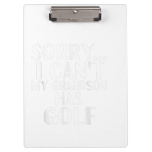 Grandpa grandma my grandson has golf gift clipboard
