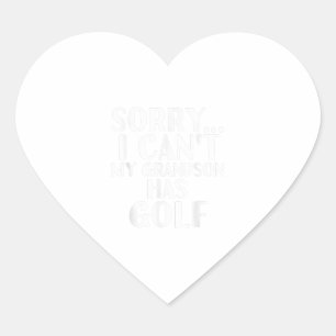 Grandpa grandma my grandson has golf gift heart sticker