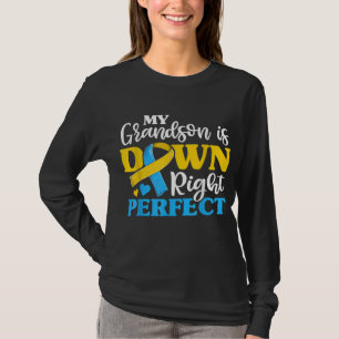 Grandpa Grandma Of Down Syndrome Grandson Trisomy T-Shirt