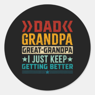 Grandpa Great Grandpa Fathers Day  Classic Round Sticker