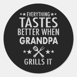 Grandpa Grills It - Funny Grandpa Barbecue Classic Round Sticker