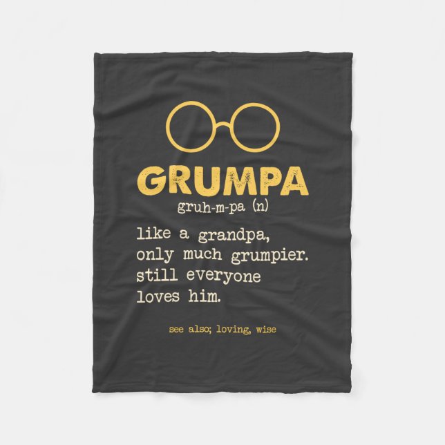 Grandpa - Grumpa Definition Fleece Blanket (Front)