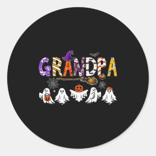 Grandpa Halloween Boo Ghost Horror Costume Funny P Classic Round Sticker