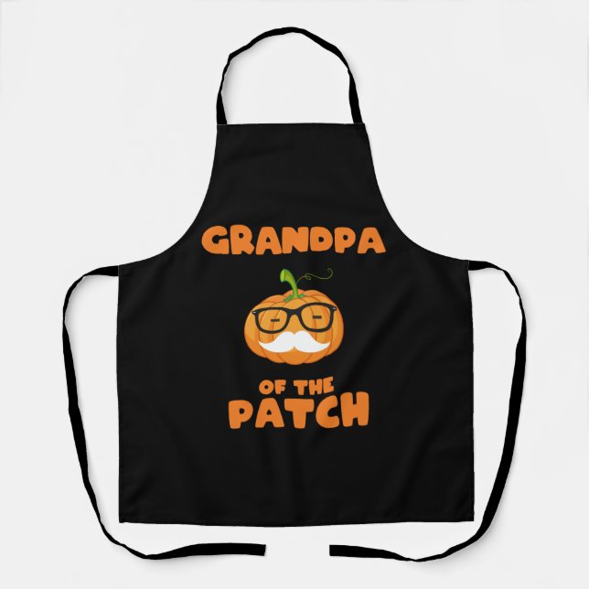 grandpa-halloween pumpkin patch apron (Front)