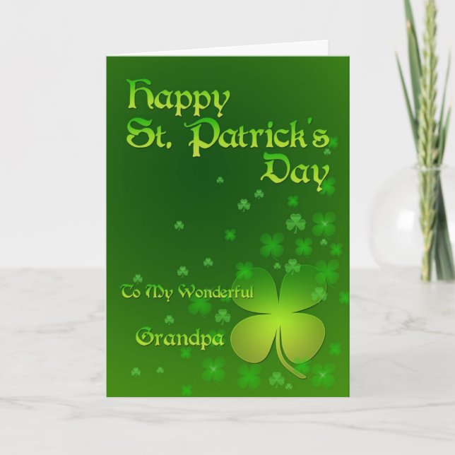 Grandpa, Happy St Patrick's day card (Front)