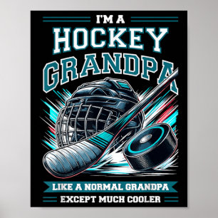Grandpa Hockey Player Ice Hockey Field Hockey Gran Poster