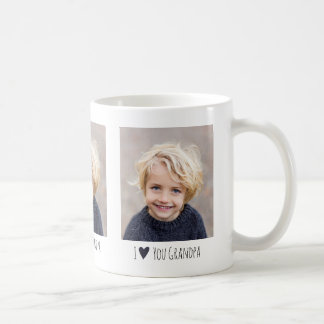 Grandpa I love You 3 Photo Elegant Simple Coffee Mug