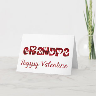 Grandpa I Love You Cute Cupid Typography Valentine Holiday Card