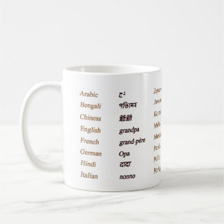 Grandpa in 24 Different Languages of The World Coffee Mug