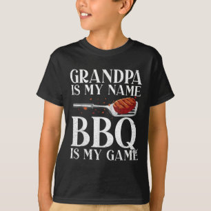 Grandpa Is My Name Bbq Is My Game Barbecue Grillin T-Shirt