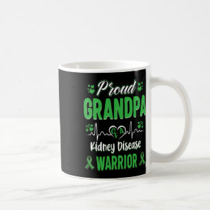 Grandpa Kidney Disease Warrior Awareness Ribbon Gr Coffee Mug