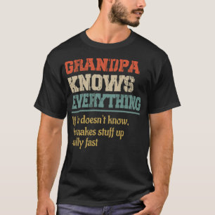 Grandpa Knows Everything alpaca funny animals gift T-Shirt