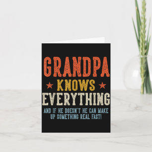 Grandpa knows everything father's day retro card