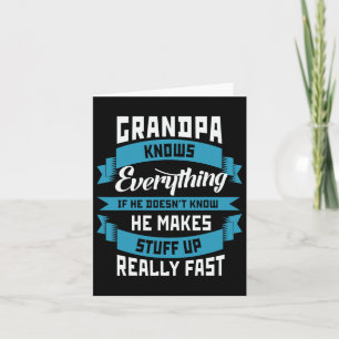 Grandpa Knows Everything Funny Father&#; s Day Cos Card