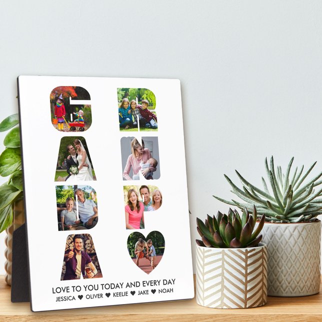 GRANDPA Letter Cutout 8 Photo Collage Personalised Plaque (Creator Uploaded)