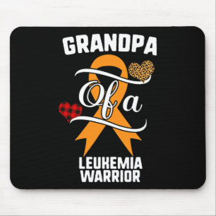Grandpa Leukemia Awareness Leopard Buffalo Plaid F Mouse Mat