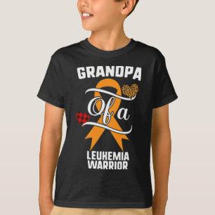 Grandpa Leukemia Awareness Leopard Buffalo Plaid F T-Shirt