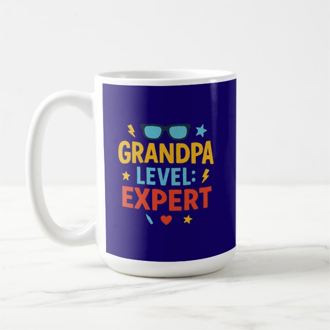 grandpa level expert (cartoon style)  coffee mug (Left)