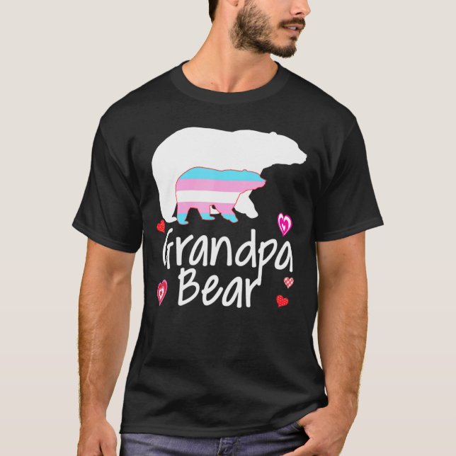 Grandpa Lgbt Bear Transgender Rainbow Lgbt Gay Les T-Shirt (Front)
