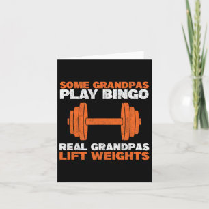Grandpa Lift Weights Bodybuilding Grandfather Weig Card
