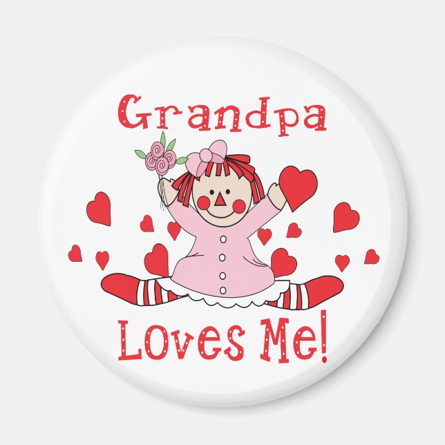 Grandpa Love's me Rag Doll Magnet (Front)