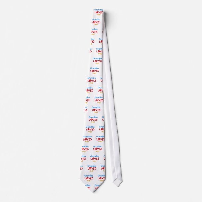 Grandpa Loves Me Tshirts and Gifts Tie (Front)