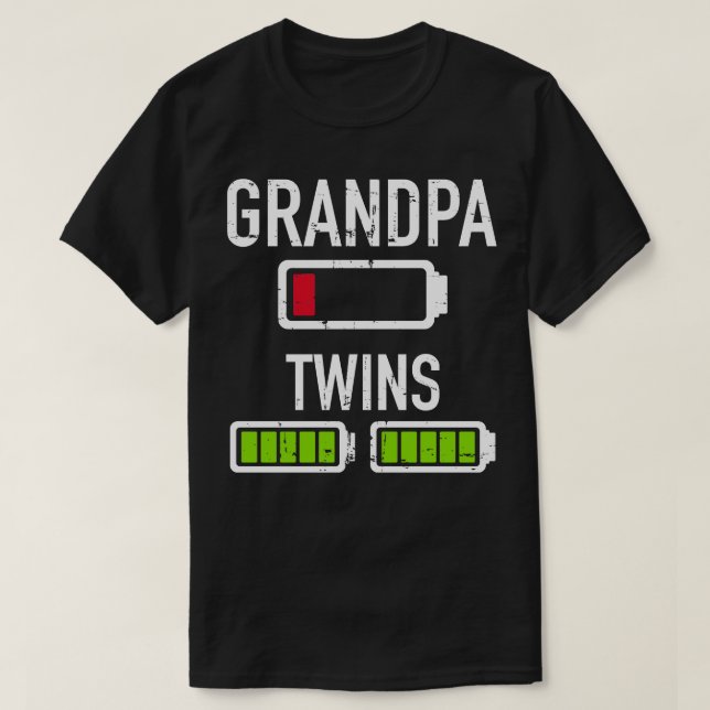 Grandpa low battery twins full battery T-Shirt (Design Front)