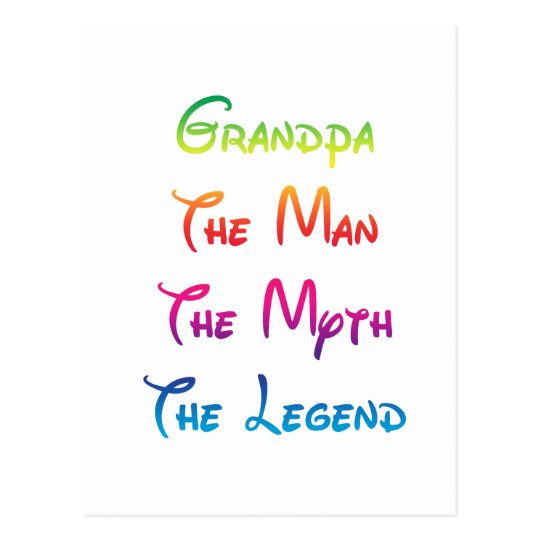 Grandpa Man Myth Legend Postcard